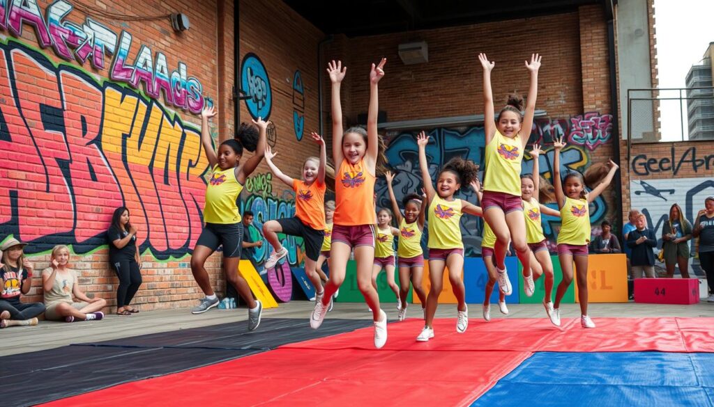 Abenteuer-Sportarten Parkour Cheerleading